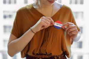 A woman cast her vote in the November 2018 election.