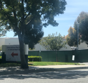 San Clemente Hospital COVID testing center in April 2020. 