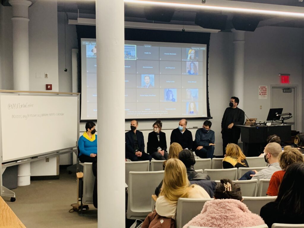 Panelists and students at the Q&A session.
