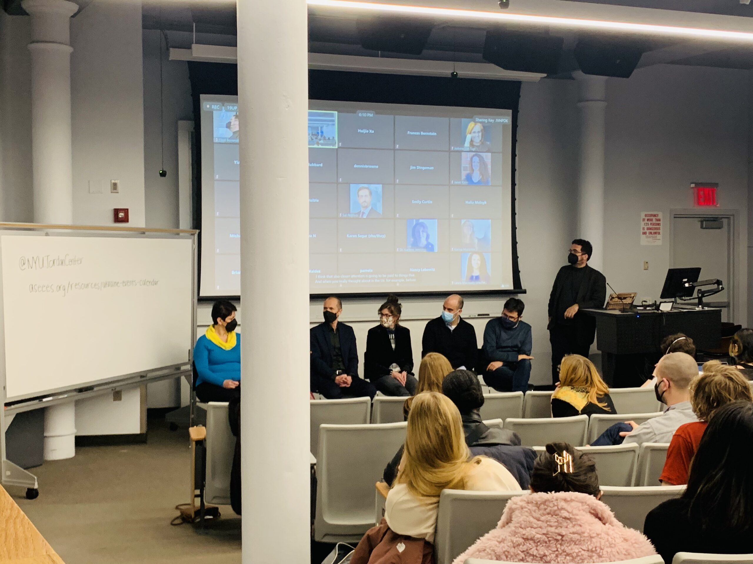Panelists and students at the Q&A session.