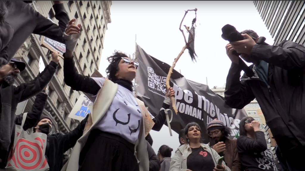 Protesters chanting Masha Amani