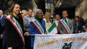 Board chair of the Columbus Citizens Foundation Marian Pardo during the 2023 Columbus Day Parade.