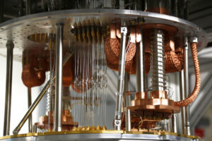 This photo shows electronics for use in a quantum computer in the quantum computing lab at the IBM Thomas J. Watson Research Center in Yorktown Heights, N.Y.