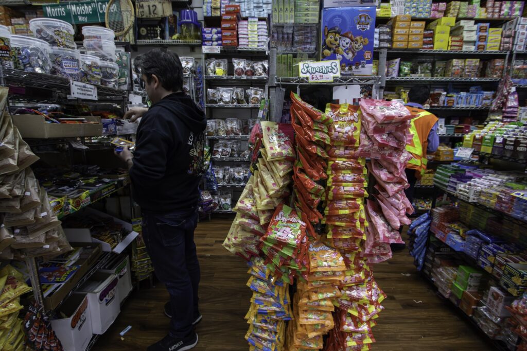 Squashies on display in Economy Candy shop on the Lower East Side.